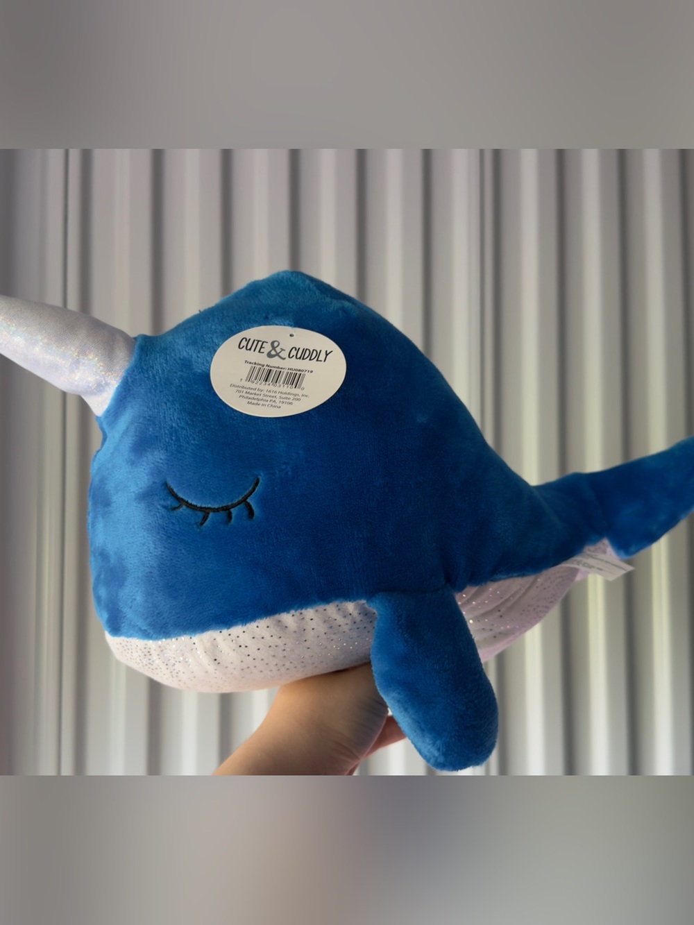 Blue Plush Narwhal - Kids Accessory New With Tag